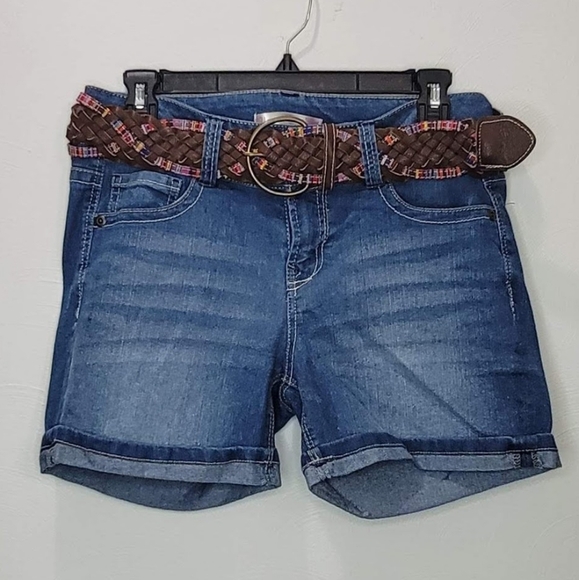 No Boundaries Juniors Jean Shorts w/ Belt - Picture 1 of 6